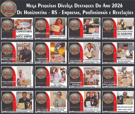 Levantamento reconhece empresas, profissionais e personalidades que se destacaram ao longo do ano nos dois municípios da região Noroeste do RS